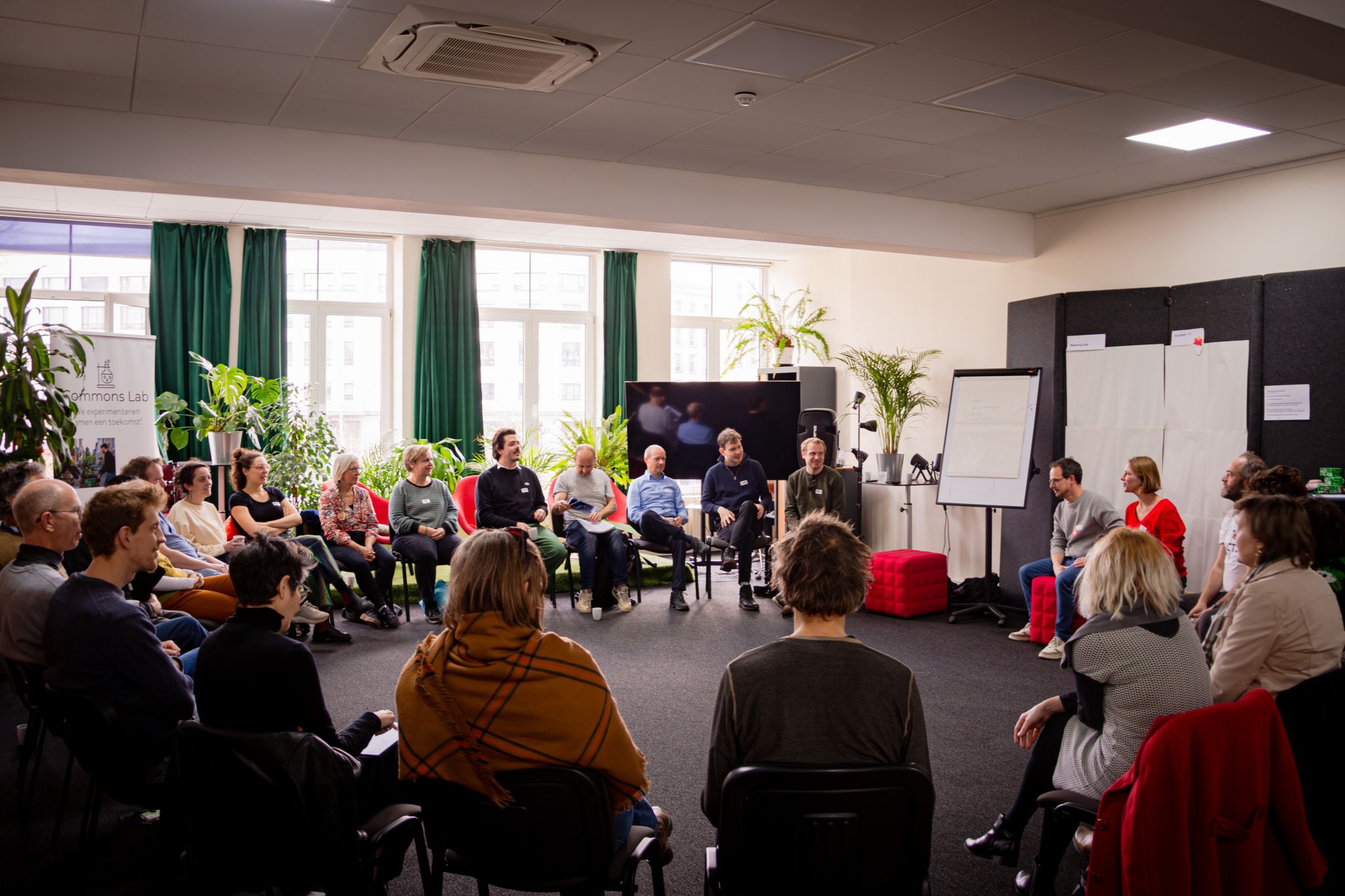 Community circle gathering at the Commons Hub